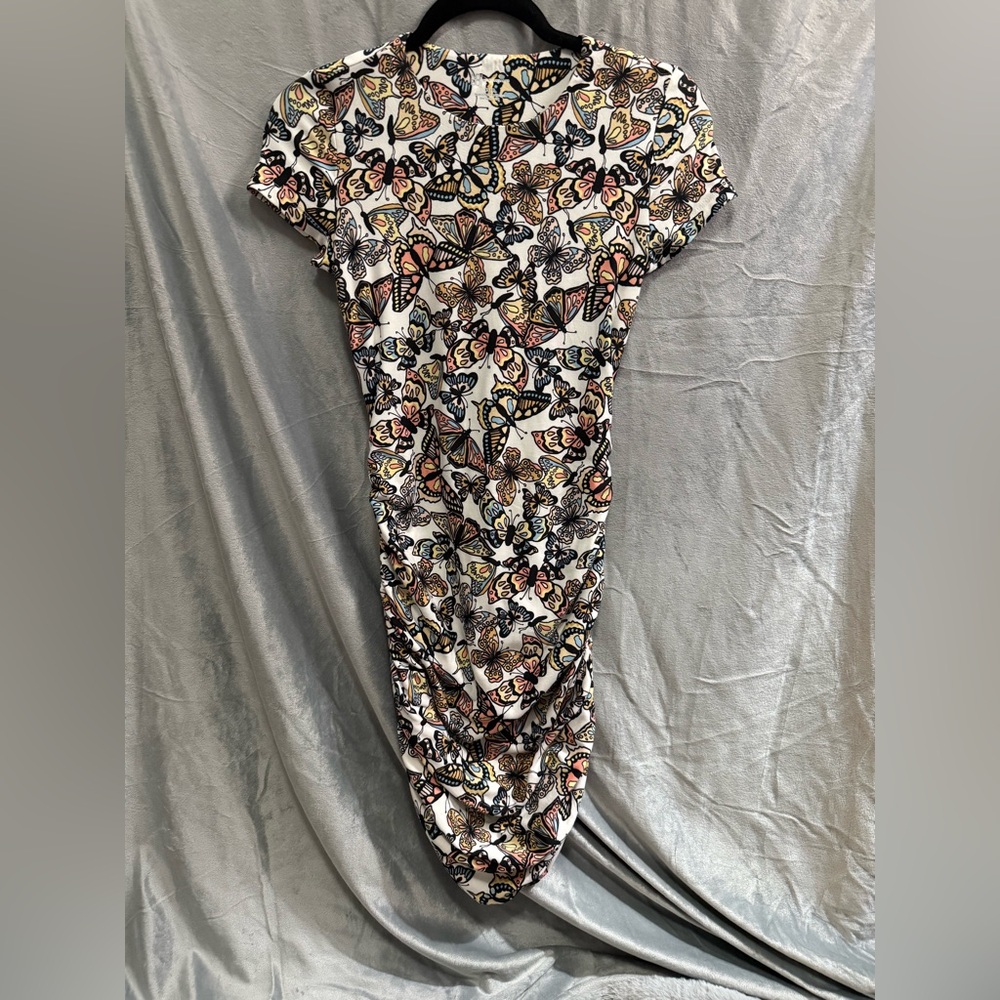 No Boundaries Butterfly Print Midi Dress
